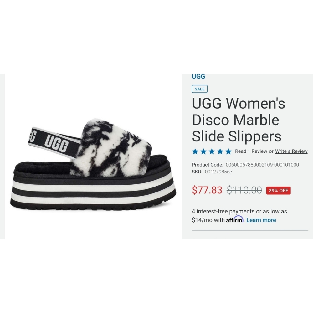 Ugg disco marble slip platform